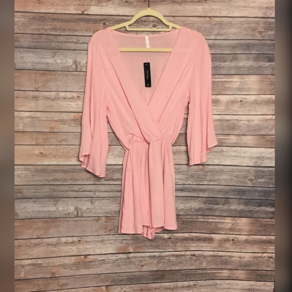 Sage Pants - Last ONE Peach flirty romper kimono sleeve S NWT